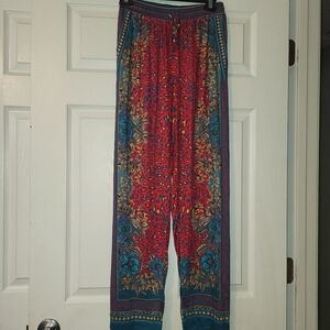 Hale Bob Fonda Pants‎ Women's Size X Small Bohemian Colorful Jewel Print